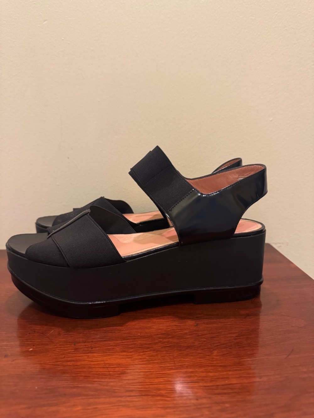 ROBERT CLERGERIE Paris Black Platform Sandal Size 39